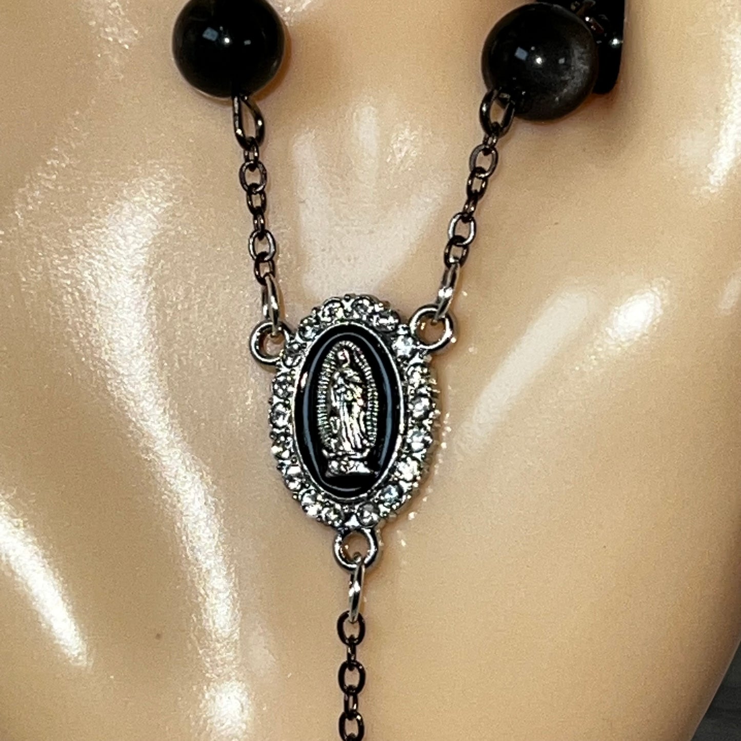 Silver Sheen Obsidian Rosary