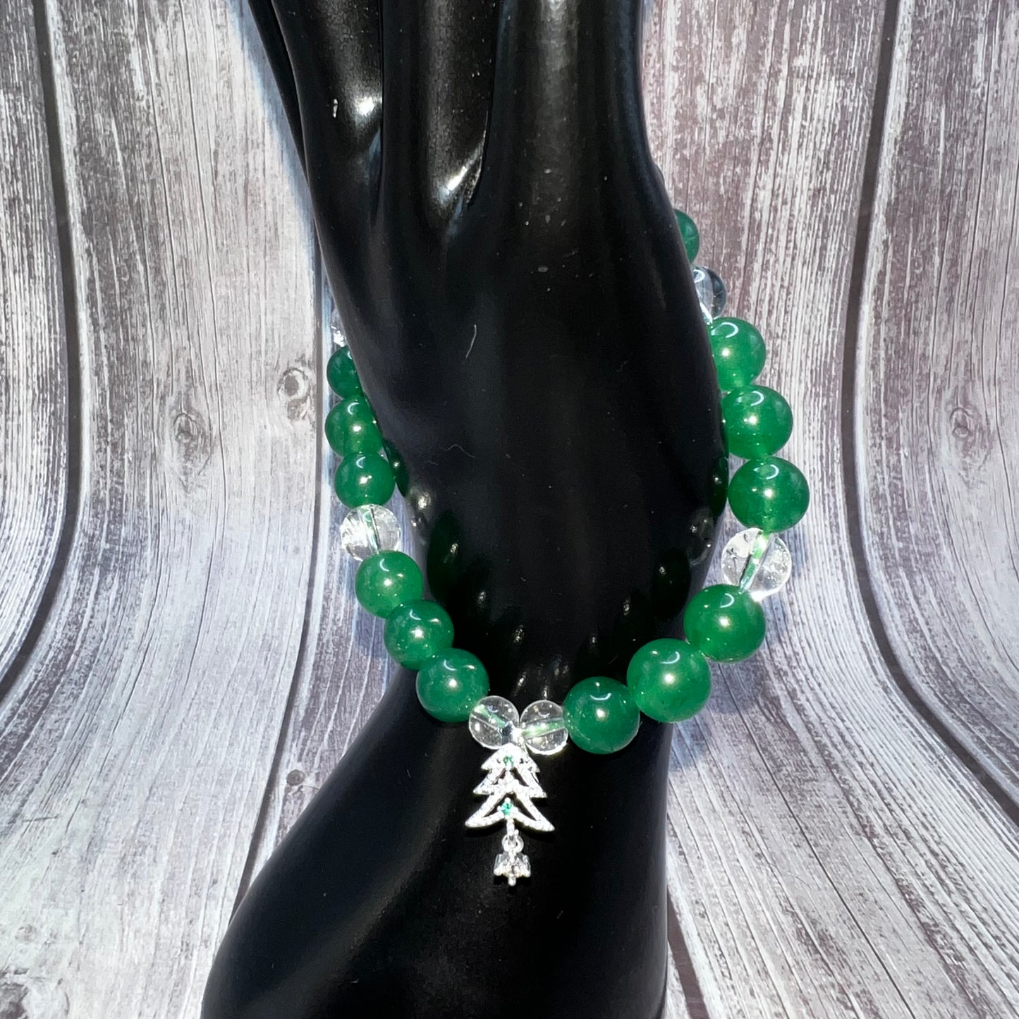 Chalcedony Bracelet with Tree Charm