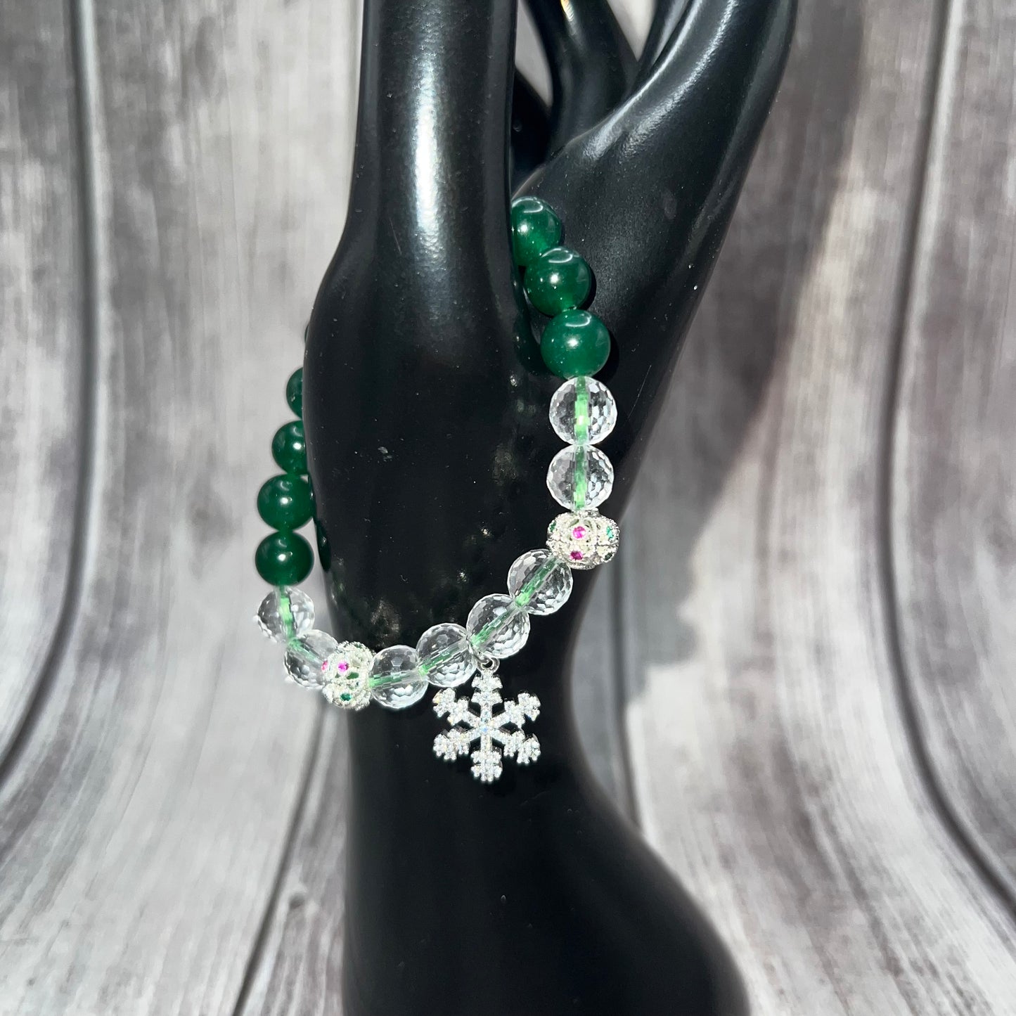 Snowflake Charm Chalcedony Bracelet