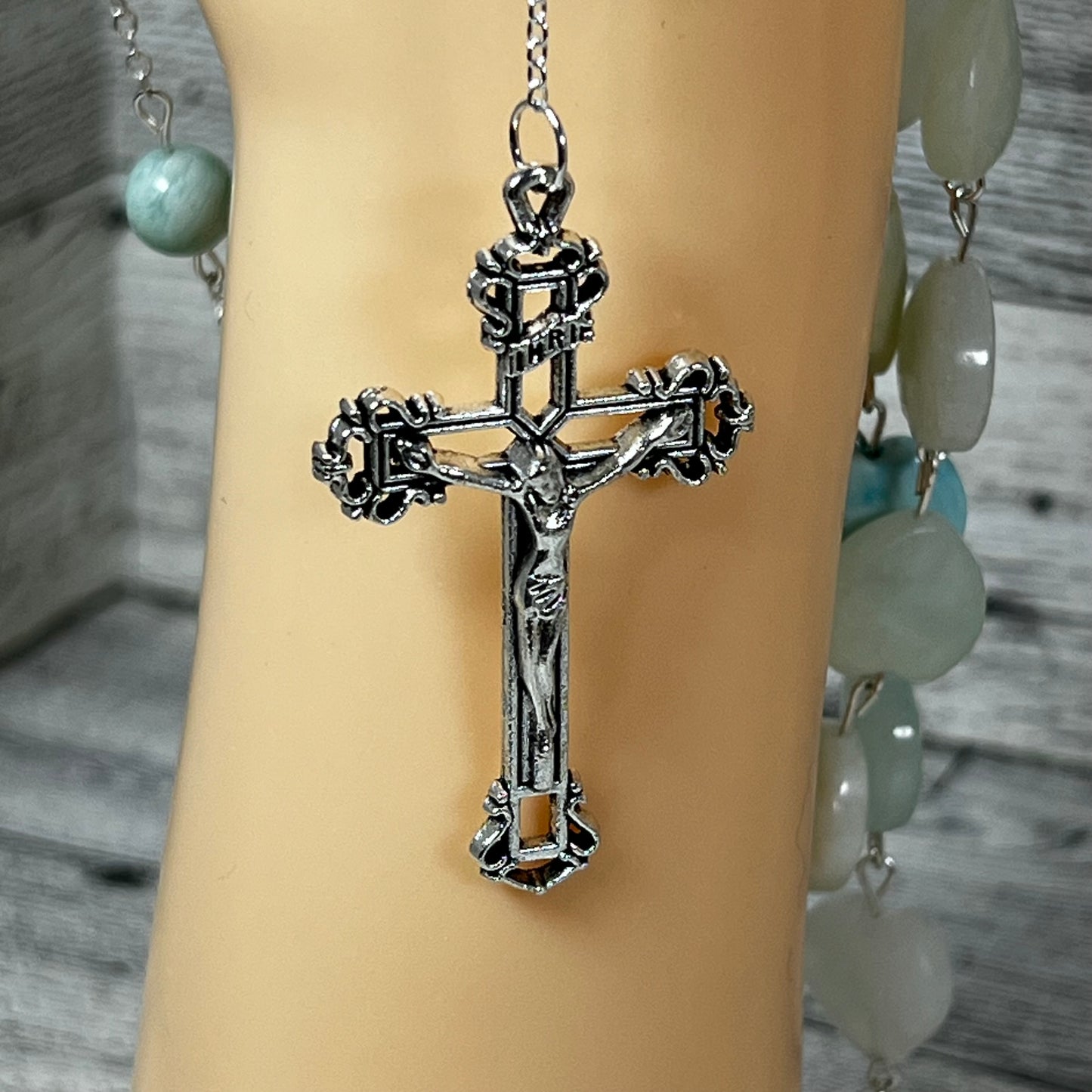 Hemimorphite and Amazonite Rosary