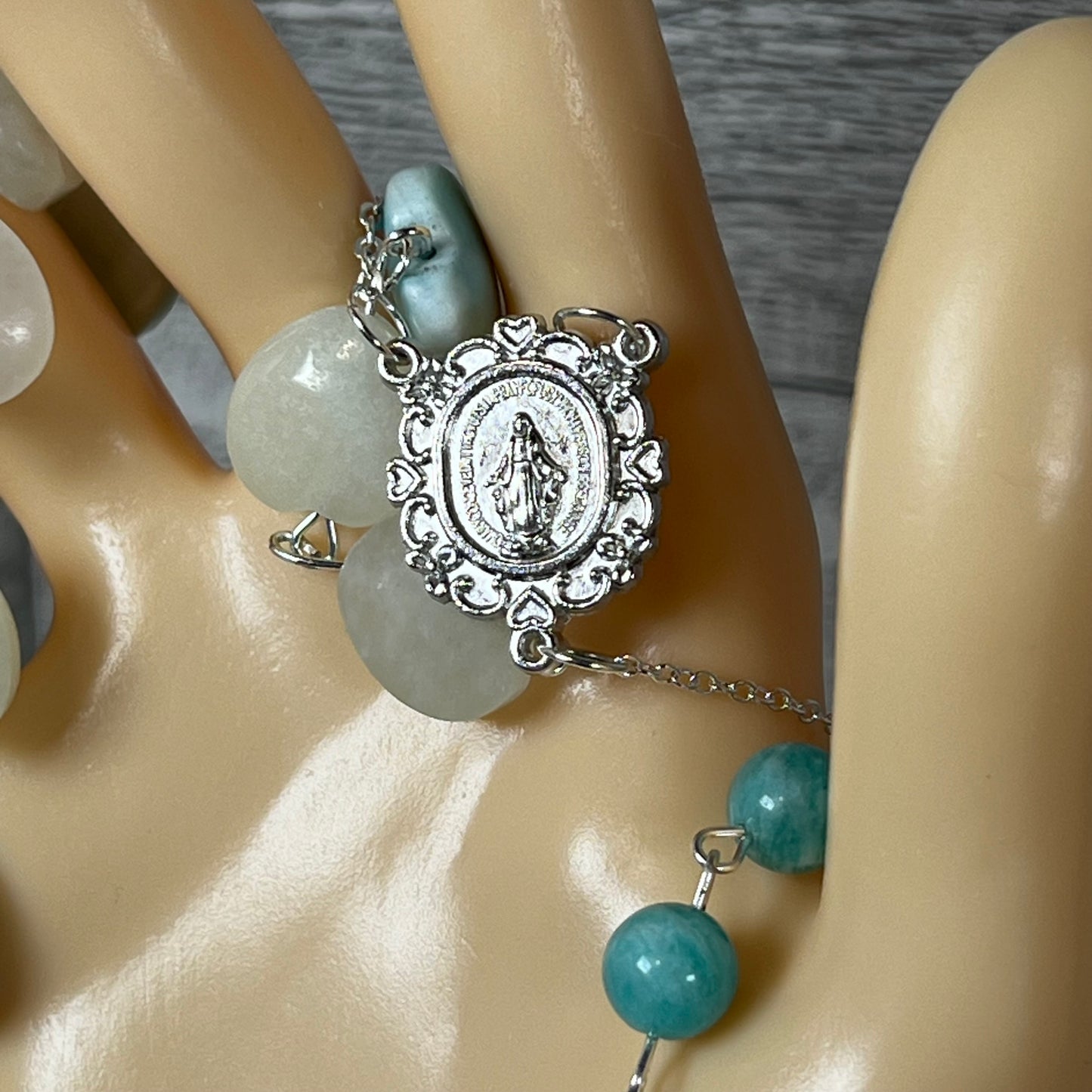Hemimorphite and Amazonite Rosary