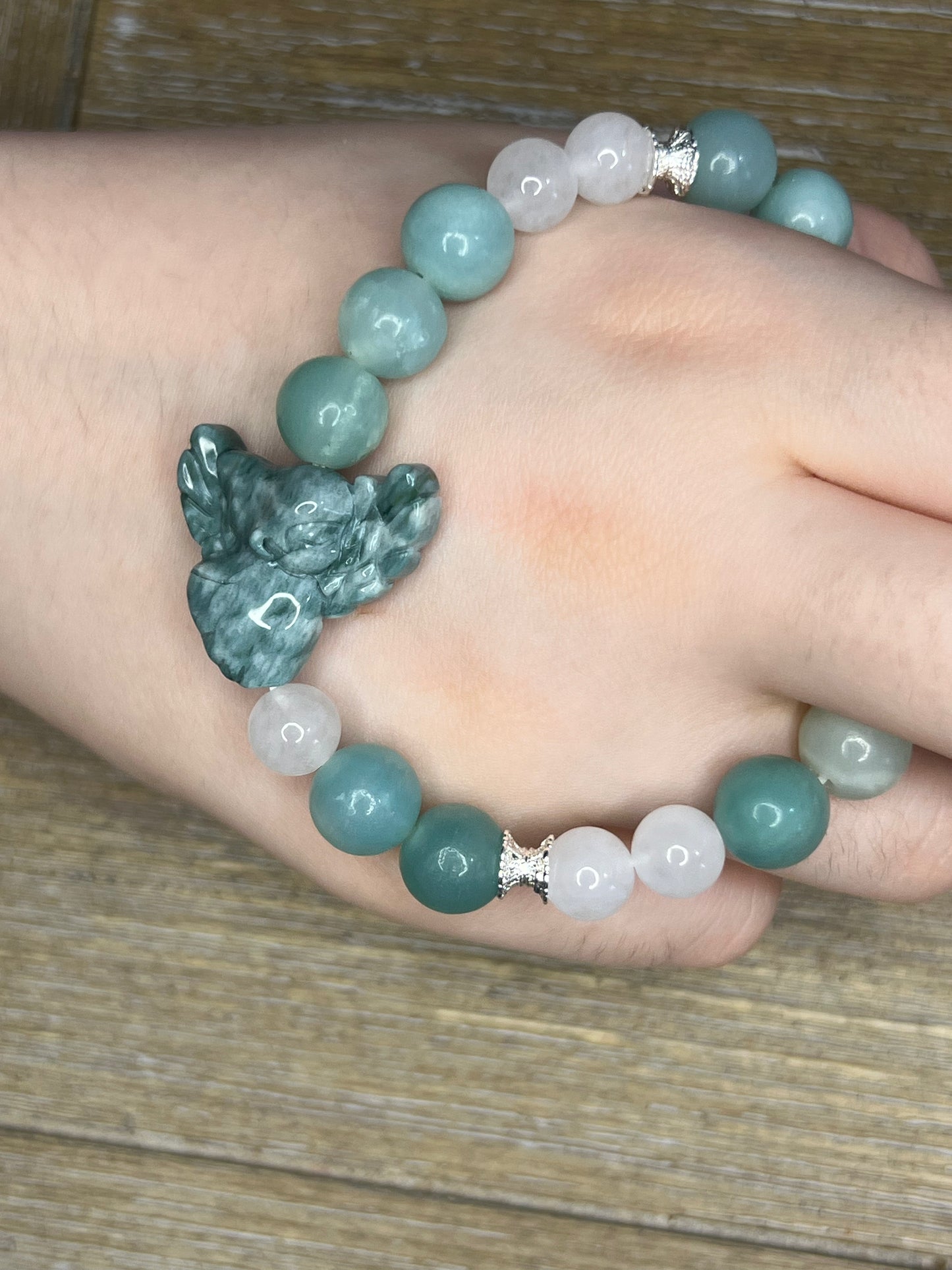 Caribbean Calcite with Alashan Angel Bracelet