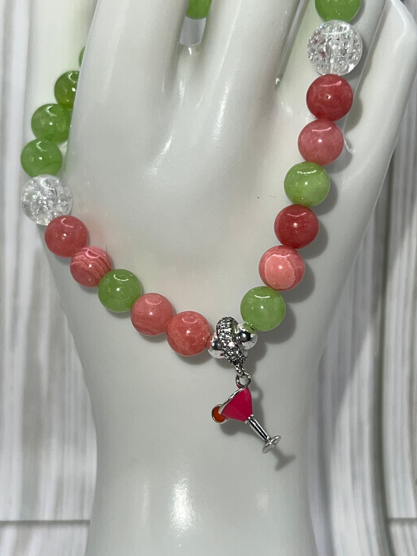 Cheers to you Rhodochrosite and Calcite Bracelet