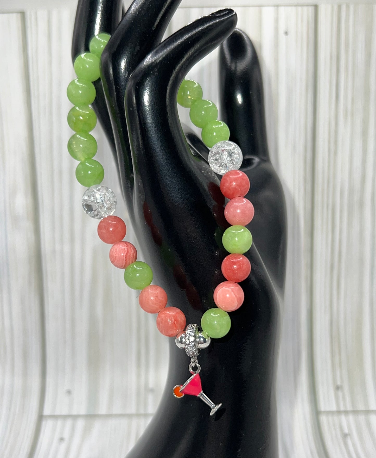 Cheers to you Rhodochrosite and Calcite Bracelet