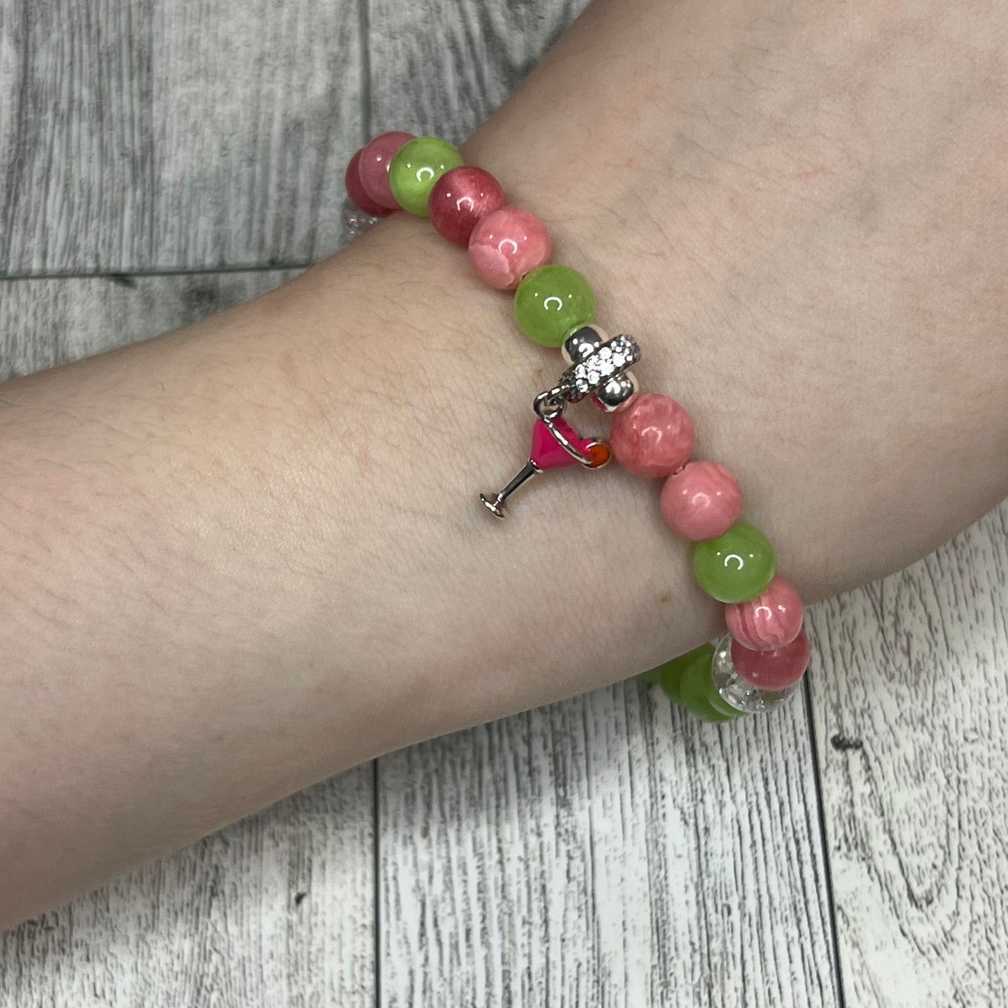 Cheers to you Rhodochrosite and Calcite Bracelet