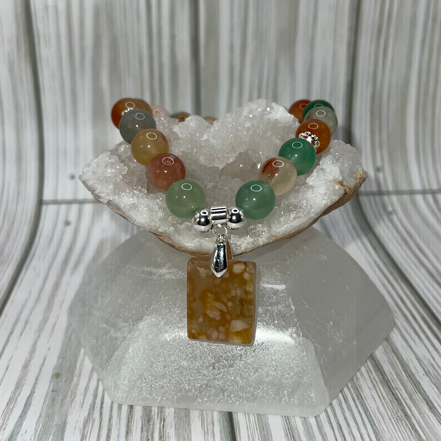 Rainbow Flower Agate Bracelet