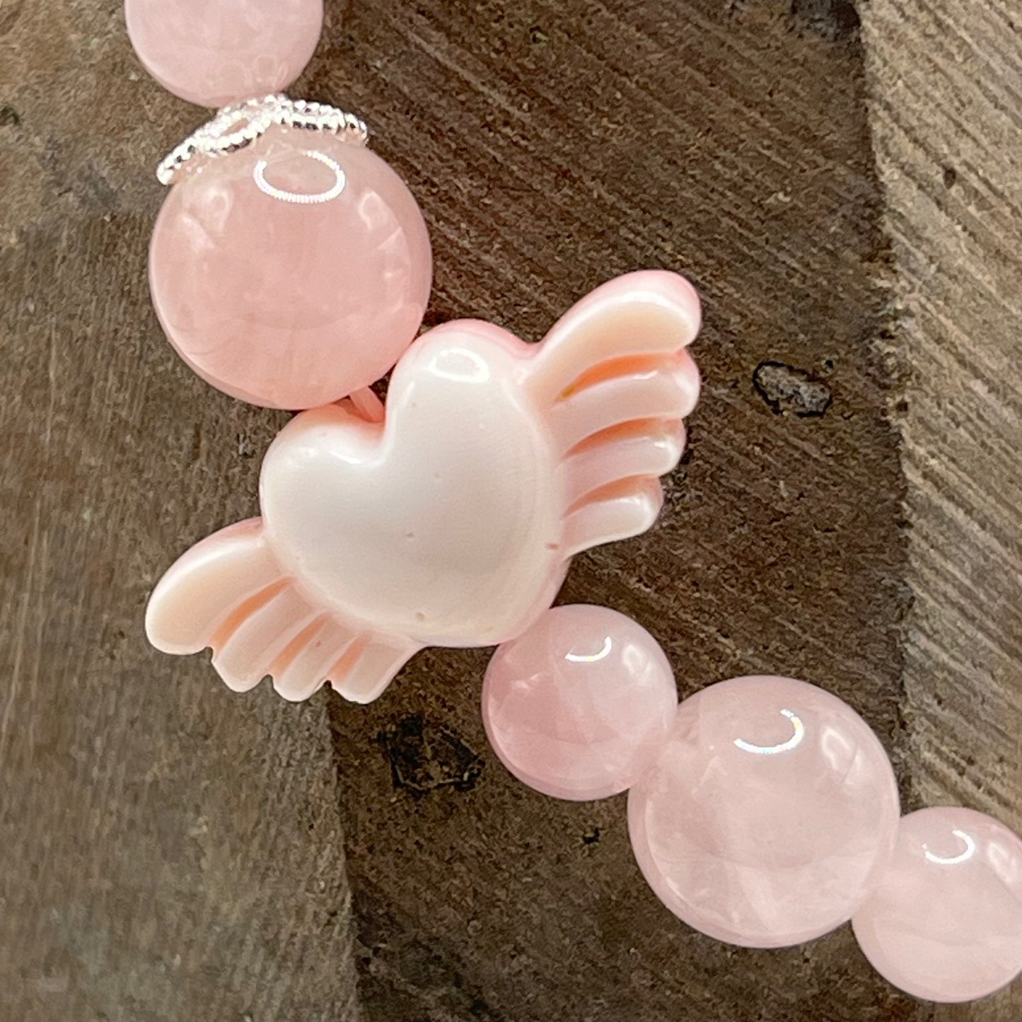 Heart's Aflutter Madagascar Rose Quartz Bracelet