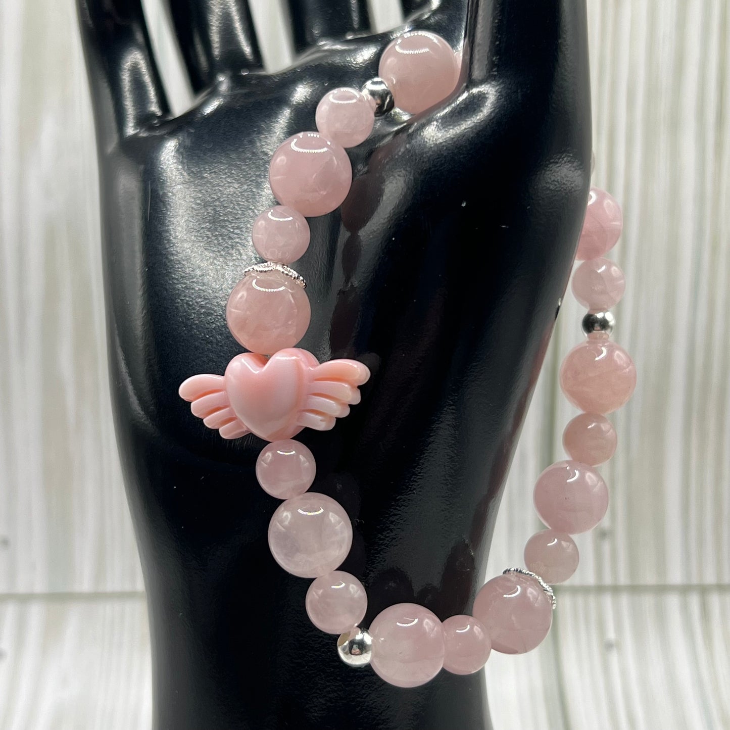 Heart's Aflutter Madagascar Rose Quartz Bracelet