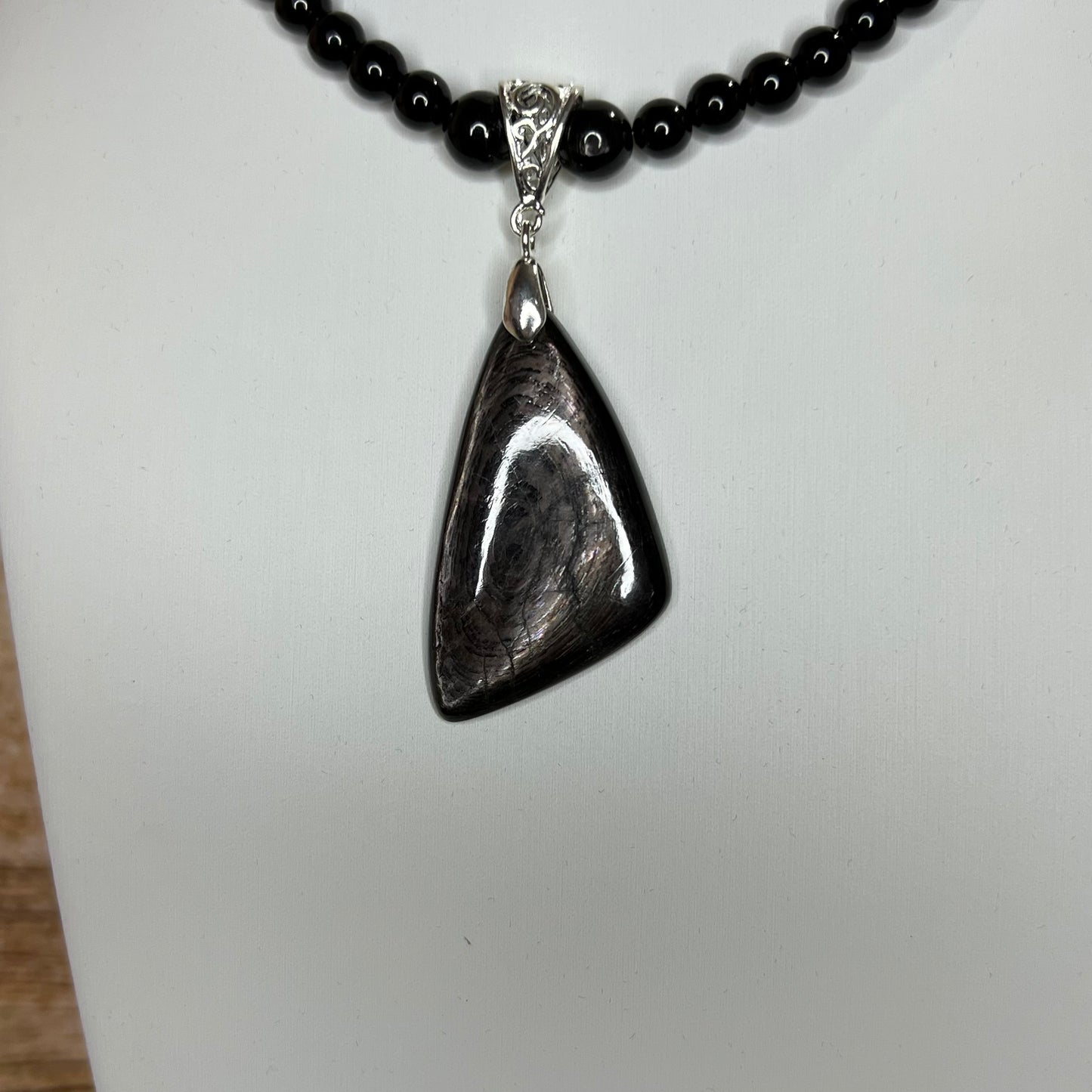 Lustrous Hypersthene Necklace with Pendant