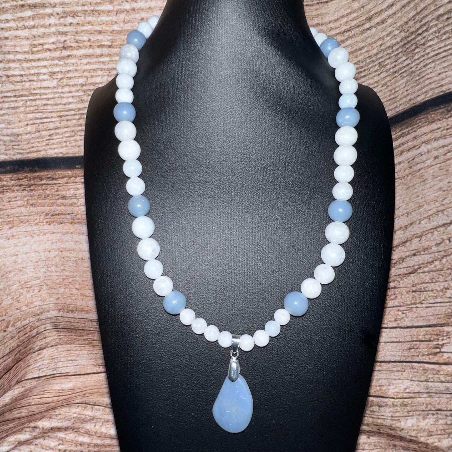 Celestite and Blue Angelite Necklace