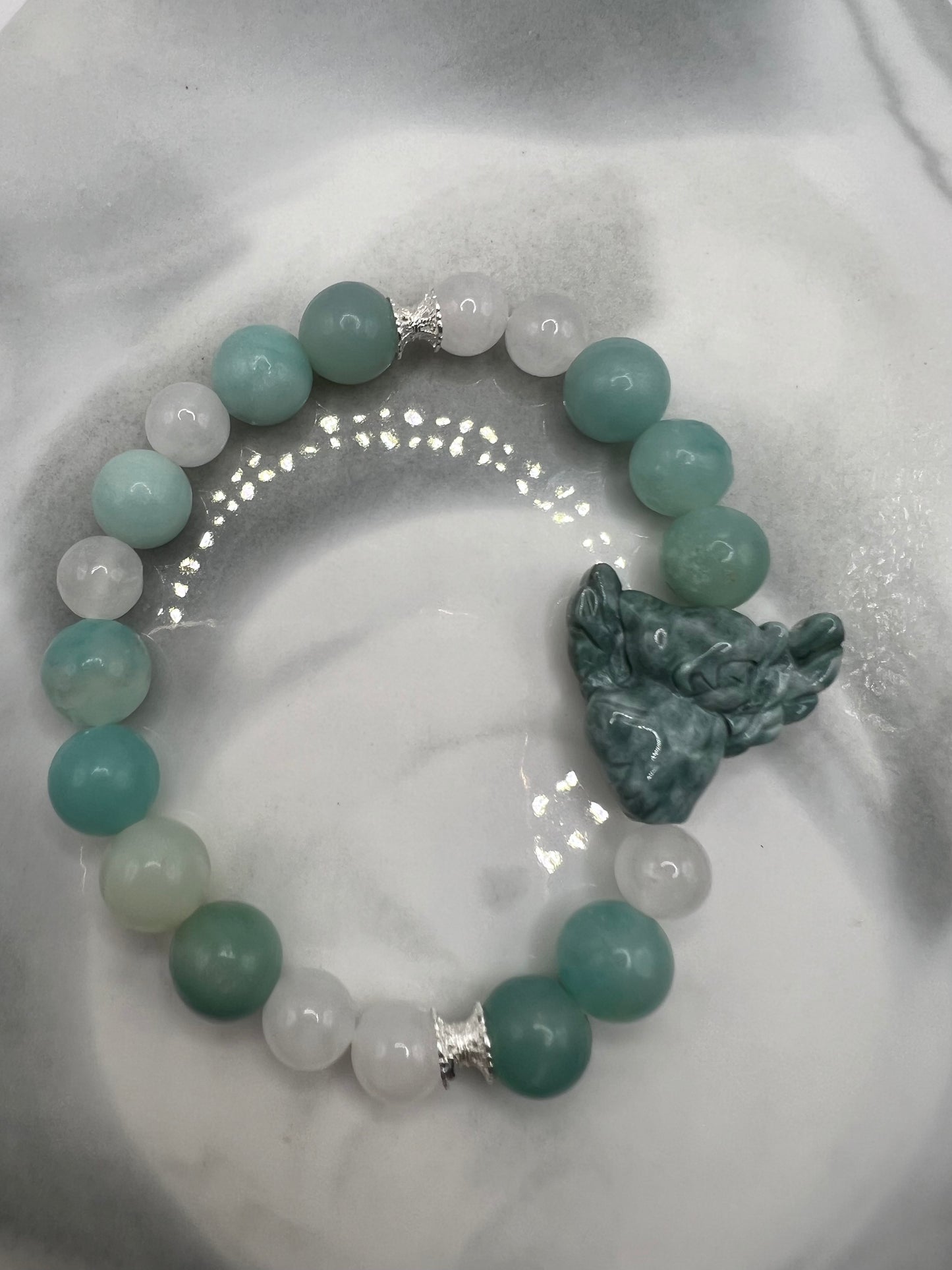 Caribbean Calcite with Alashan Angel Bracelet