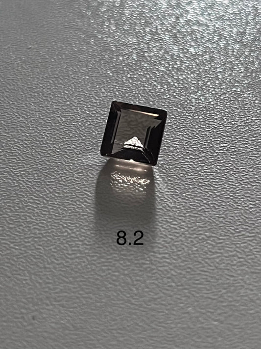 8.2 mm smoky quartz faceted stone