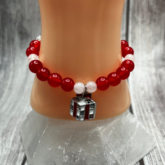 Chalcedony and Jade Bracelet with Gift Charm