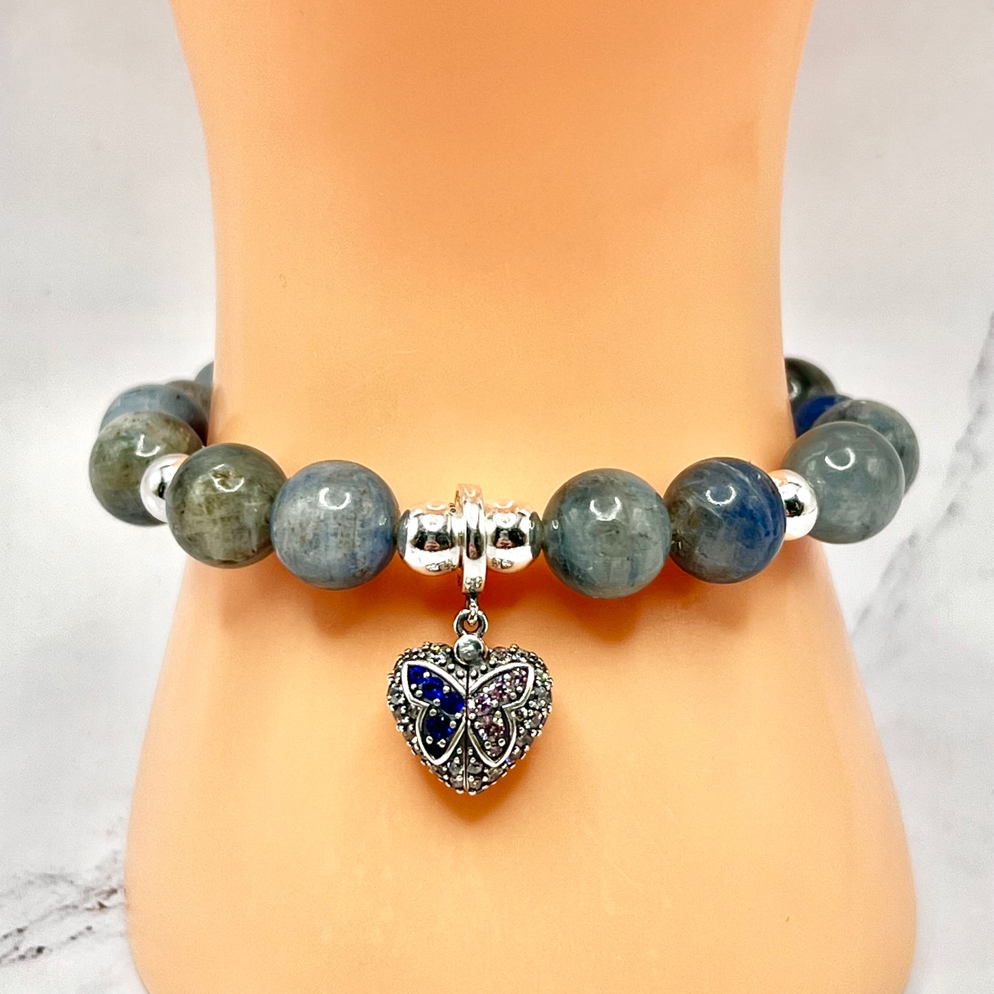 Kyanite Bracelet with Heart Locket