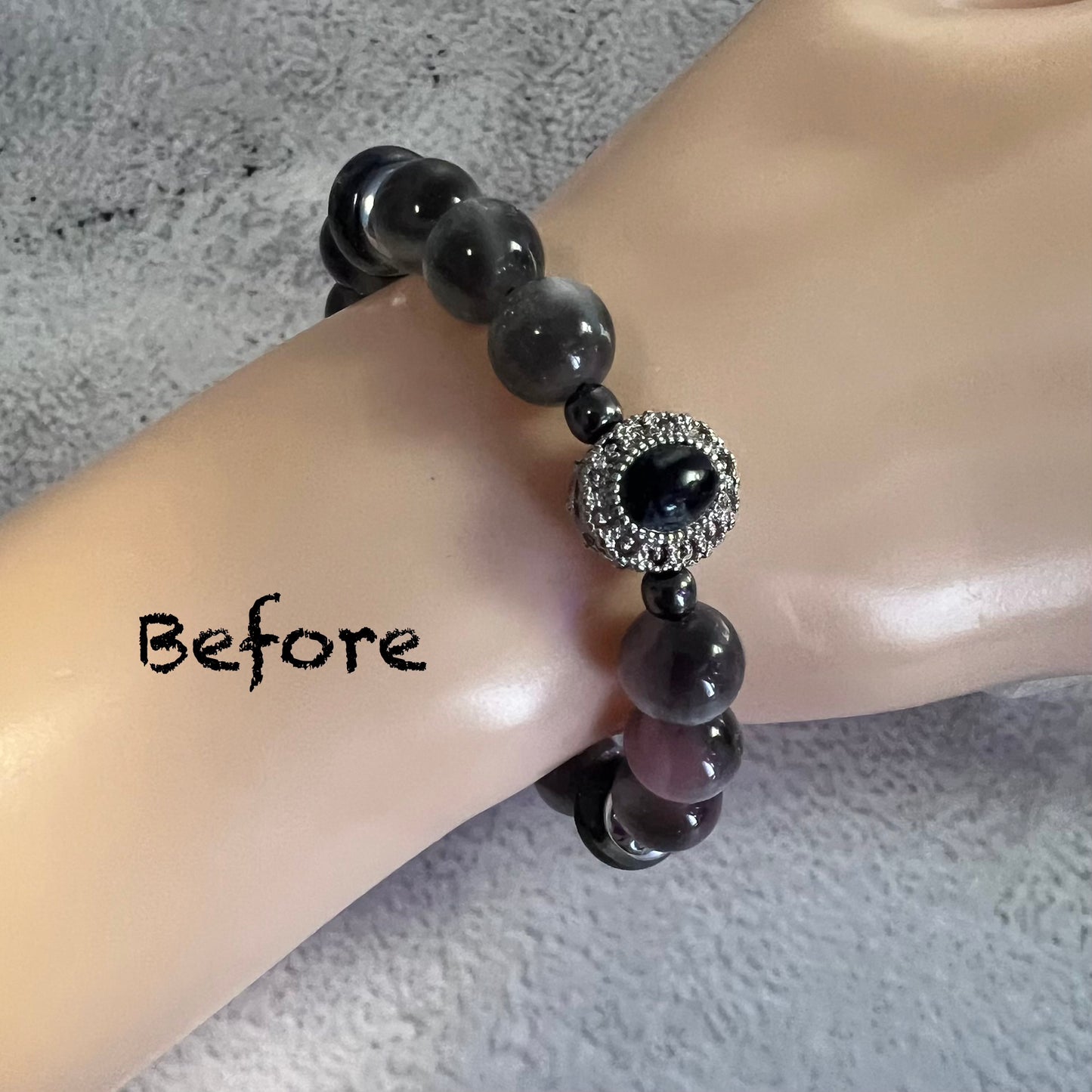 Silver and Grey Color Changing Stretch Bracelet