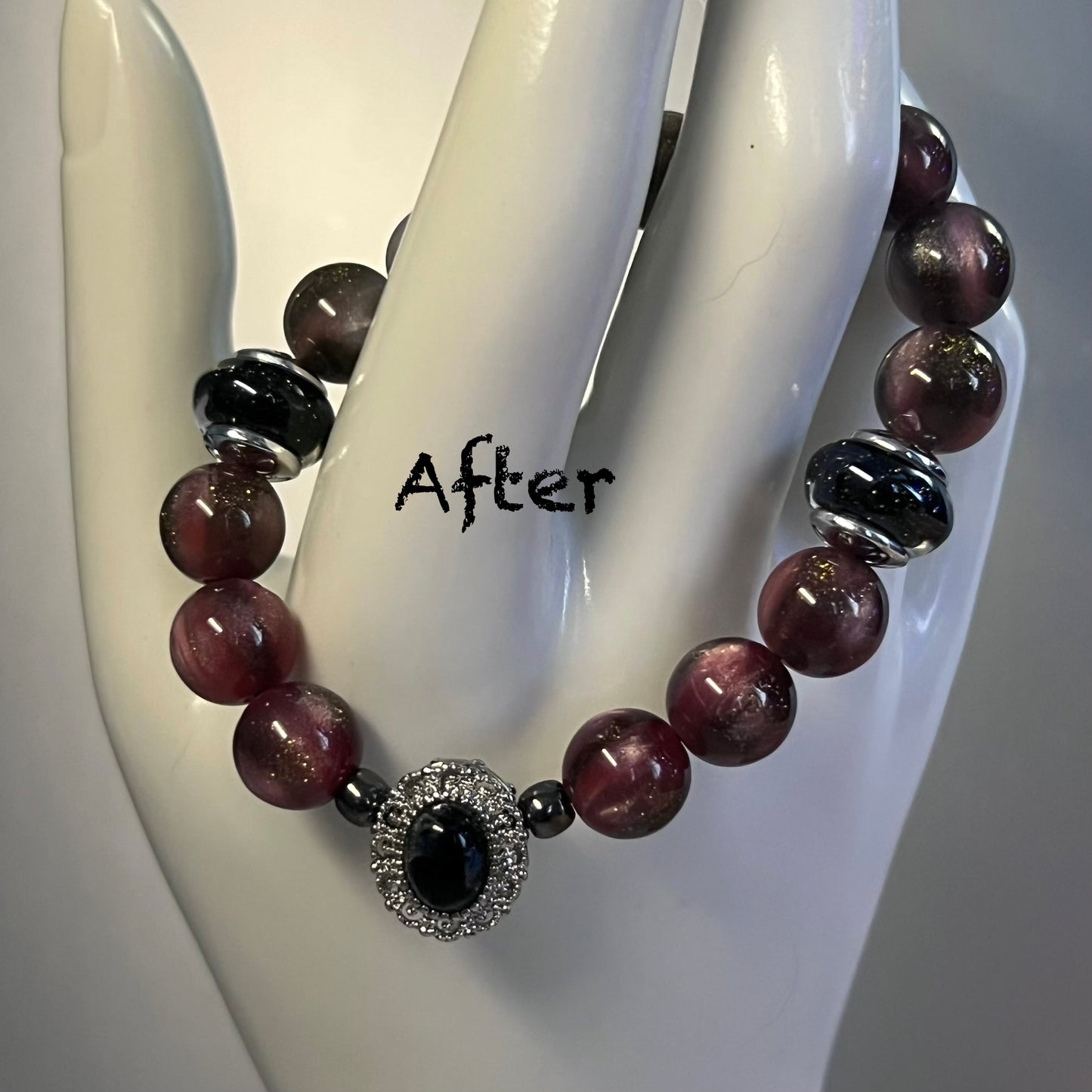 Silver and Grey Color Changing Stretch Bracelet